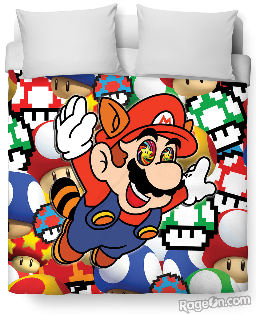 Mario On Shrooms Duvet Cover