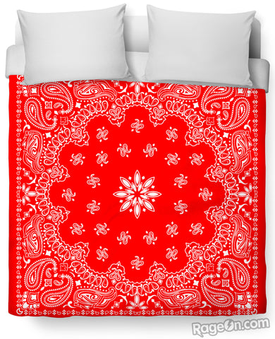 Red Bandana Duvet Cover