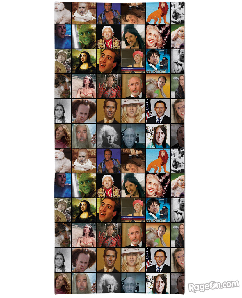 Nicolas Cage Rage Faces Beach Towel