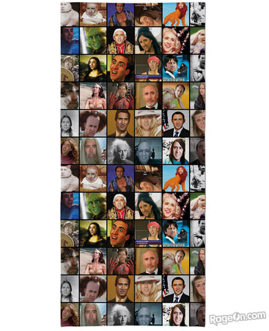 Nicolas Cage Rage Faces Beach Towel