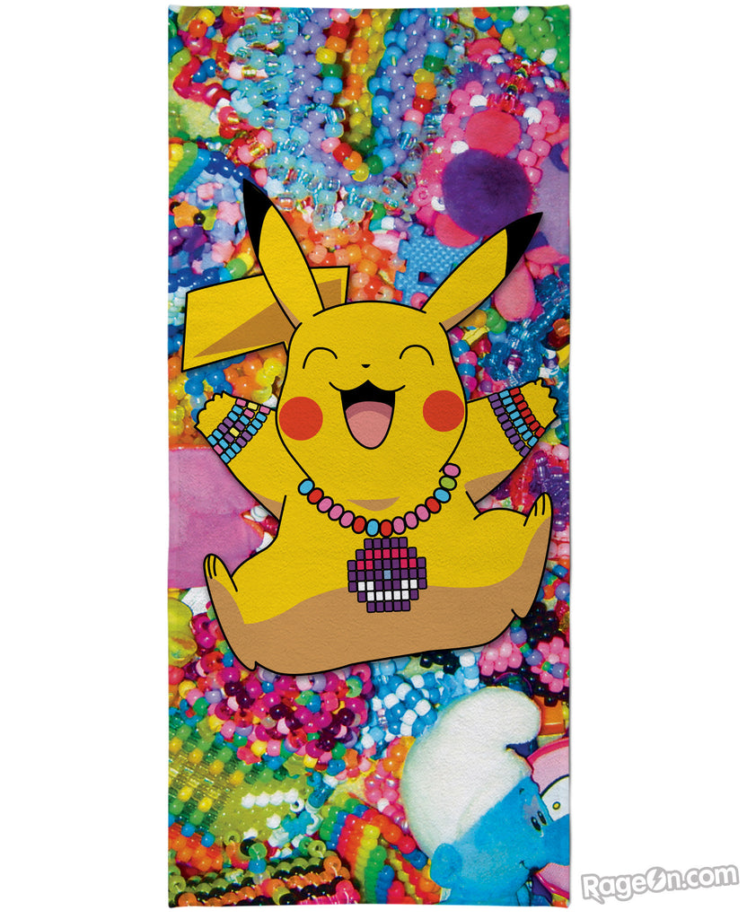 Pikachu in Kandiland Beach Towel