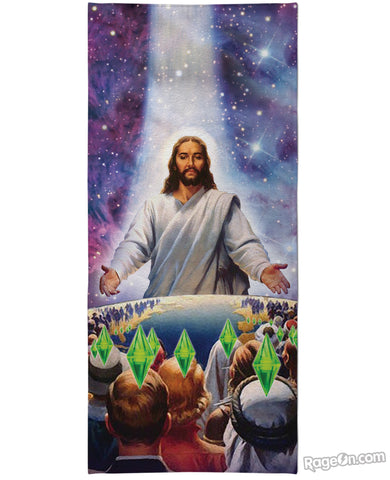 Jesus Died For Your Sims Beach Towel