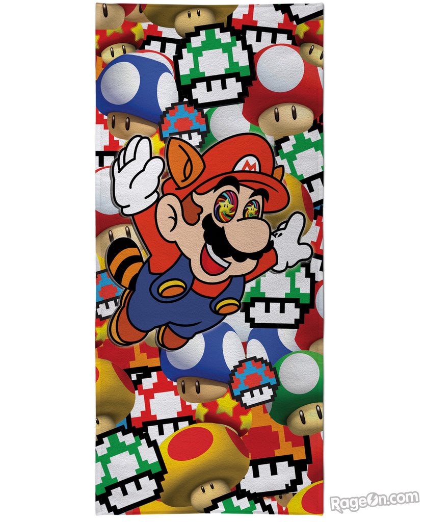 Mario On Shrooms Beach Towel