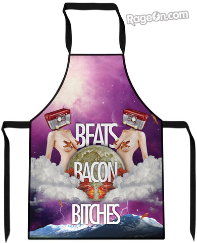Beats Bacon Bitches Cooking Apron