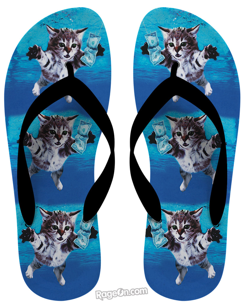 Cat Cobain Flip Flops