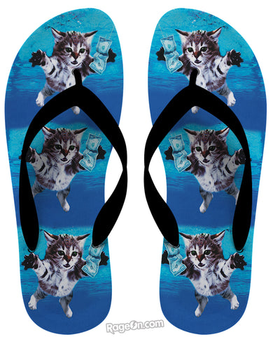 Cat Cobain Flip Flops