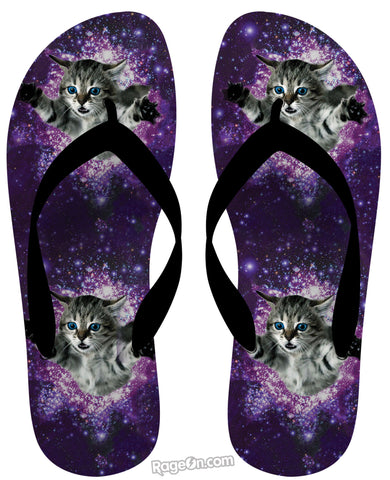 Kitty Glitter Flip Flops