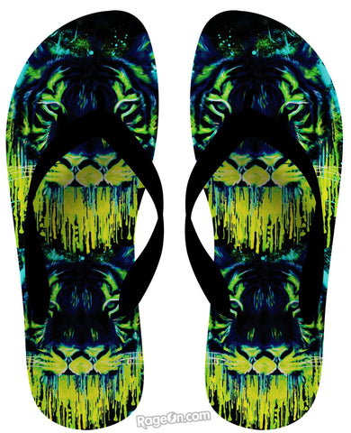 Tiger Drippy Flip Flops