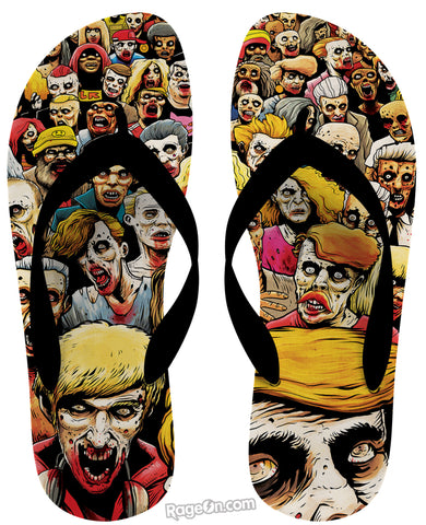 Zombies at the Mall Flip Flops