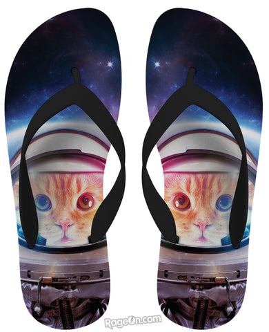 Space Cat Flip Flops