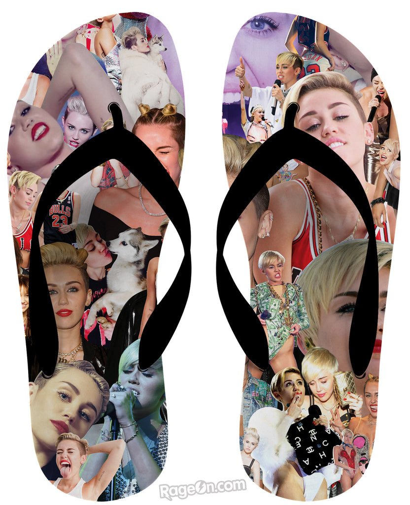 Miley Cyrus Paparazzi Flip Flops