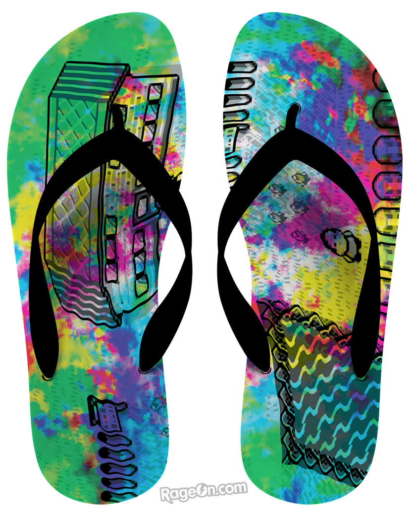 Pallet Town Acid Trip Flip Flops