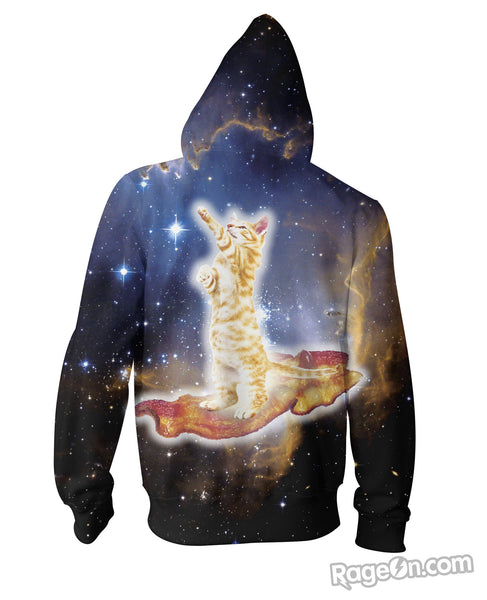 Bacon Cat Zip-Up Hoodie