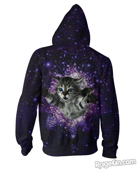 Kitty Glitter Zip-Up Hoodie