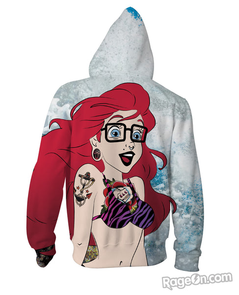 Hipster Ariel Zip-Up Hoodie