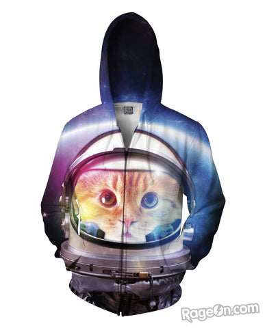 Space Cat Zip-Up Hoodie