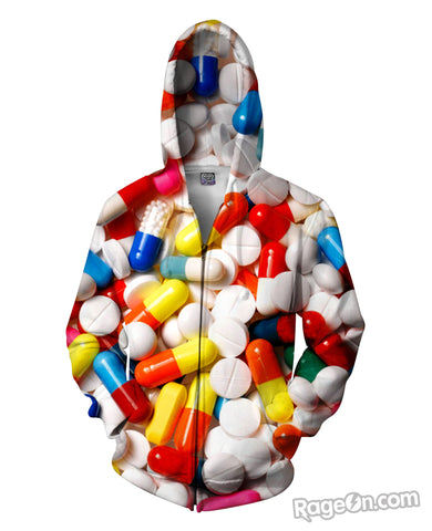 Pills Zip-Up Hoodie