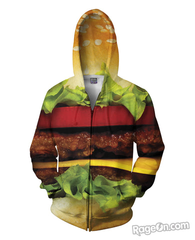 Burger Zip-Up Hoodie