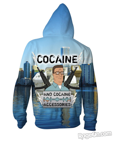 Cocaine and Cocaine Accessories Zip-Up Hoodie