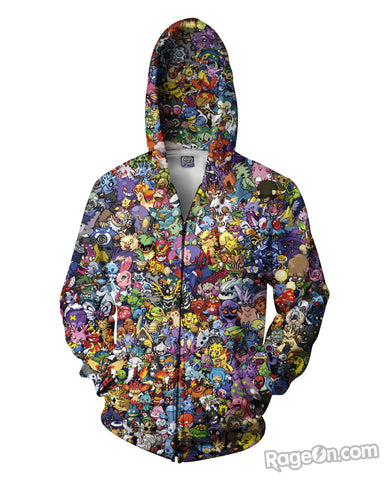 Pokemon Collage Zip-Up Hoodie