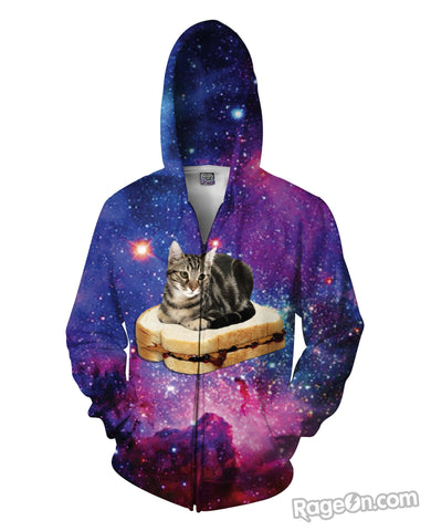 PBJ Space Kitty Zip-Up Hoodie