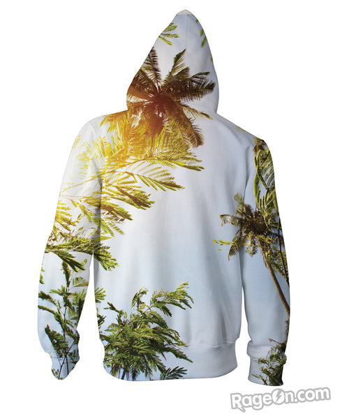 Palm Trees Zip-Up Hoodie