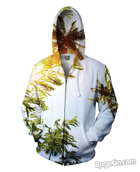 Palm Trees Zip-Up Hoodie