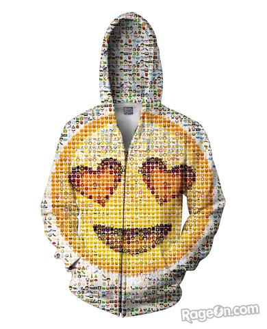 Emoji Zip-Up Hoodie