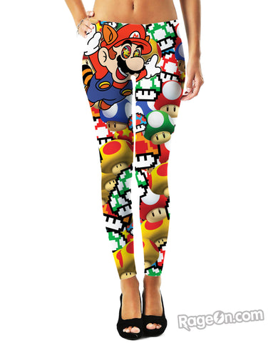 Mario On Shrooms Leggings