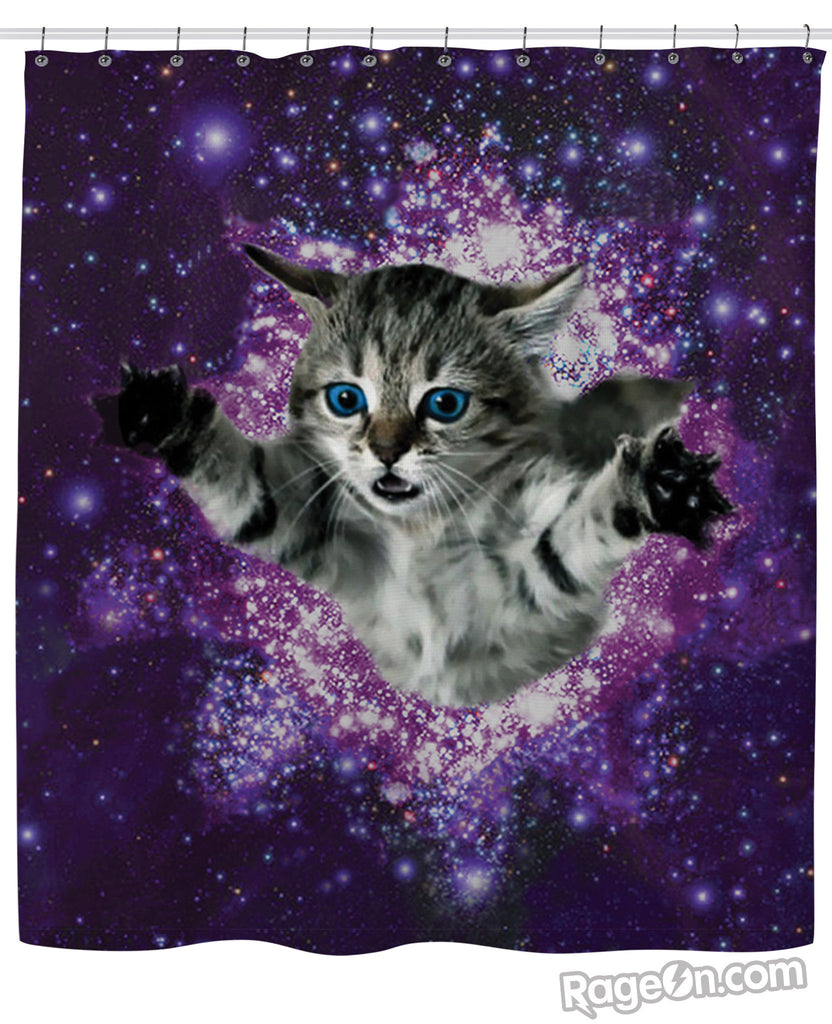 Kitty Glitter Shower Curtain