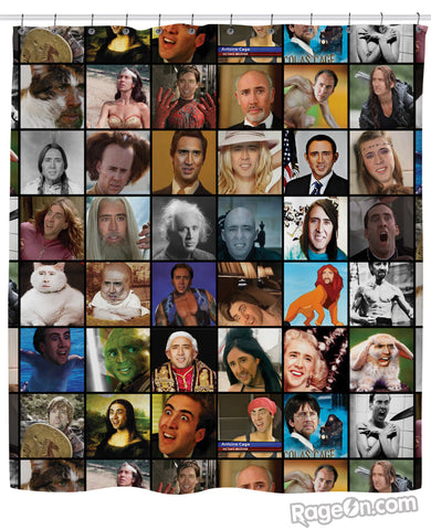 Nicolas Cage Rage Faces Shower Curtain