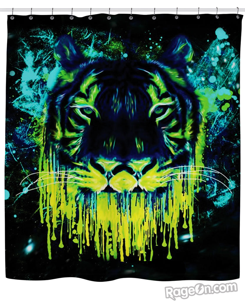 Tiger Drippy Shower Curtain