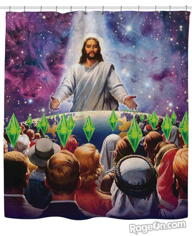 Jesus Died For Your Sims Shower Curtain