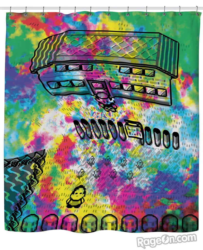 Pallet Town Acid Trip Shower Curtain
