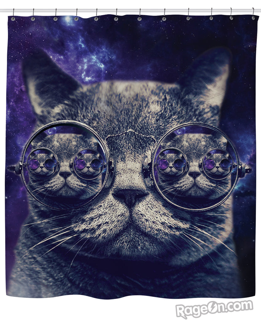 Hipster Cat Shower Curtain