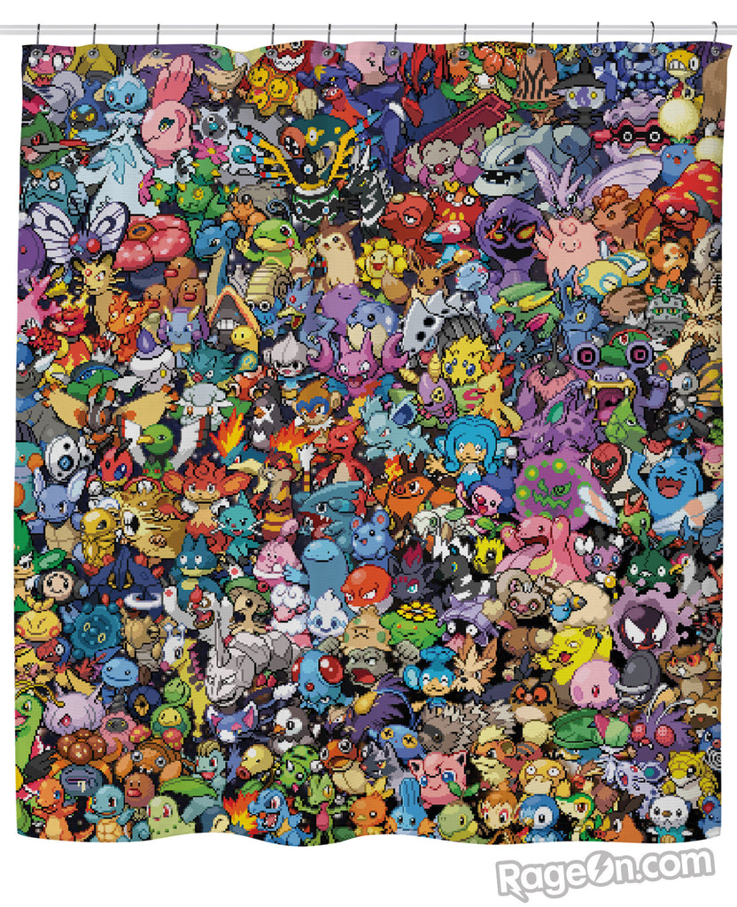 Pokemon Collage Shower Curtain