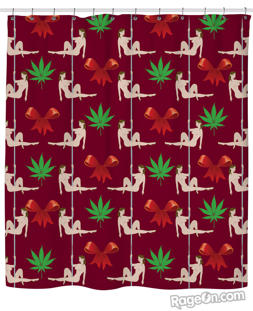 Christmas Stripper Shower Curtain