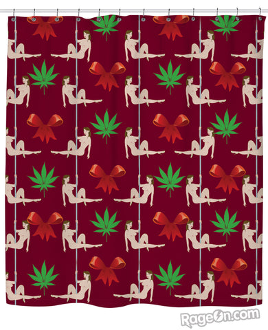 Christmas Stripper Shower Curtain