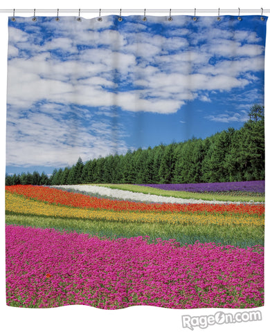 Rainbow Flowers Shower Curtain