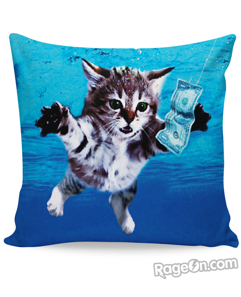 Cat Cobain Couch Pillow