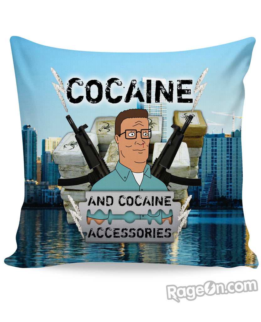 Cocaine and Cocaine Accessories Couch Pillow