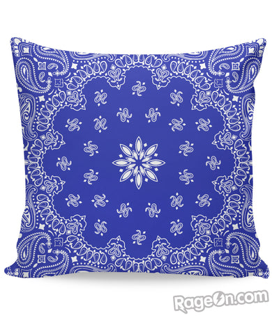 Blue Bandana Couch Pillow