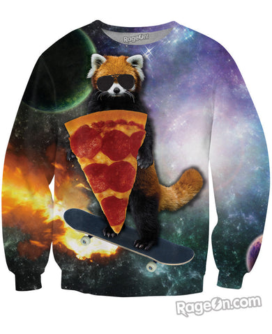 Red Panda Pizza Bandit Crewneck Sweatshirt