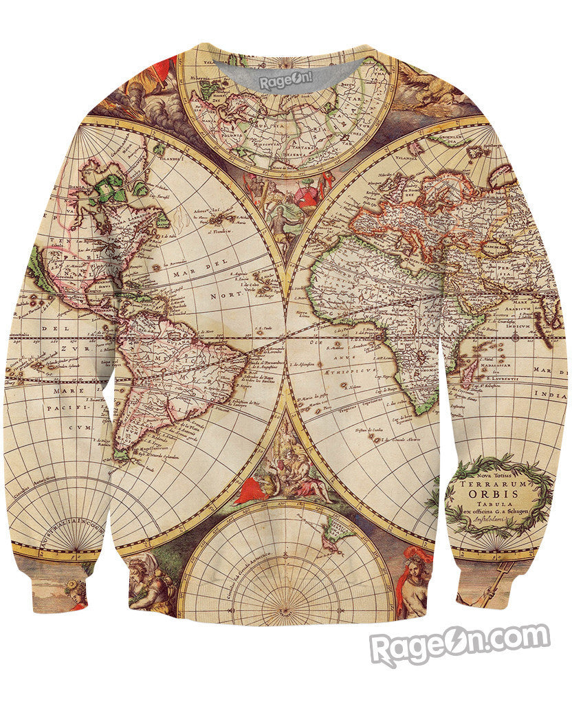 Old Map Crewneck Sweatshirt