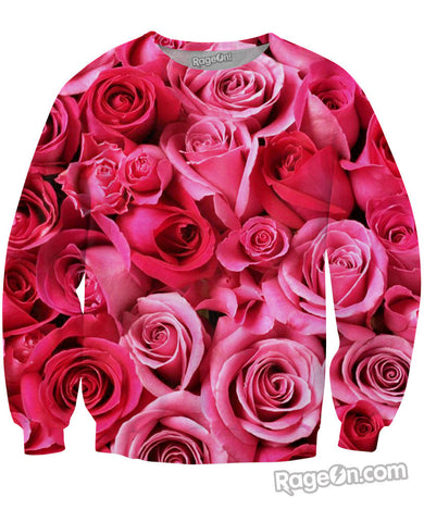 Pink Roses Crewneck Sweatshirt