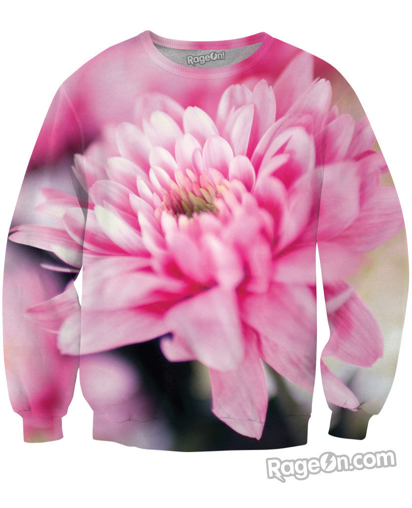 Pink Flower Crewneck Sweatshirt