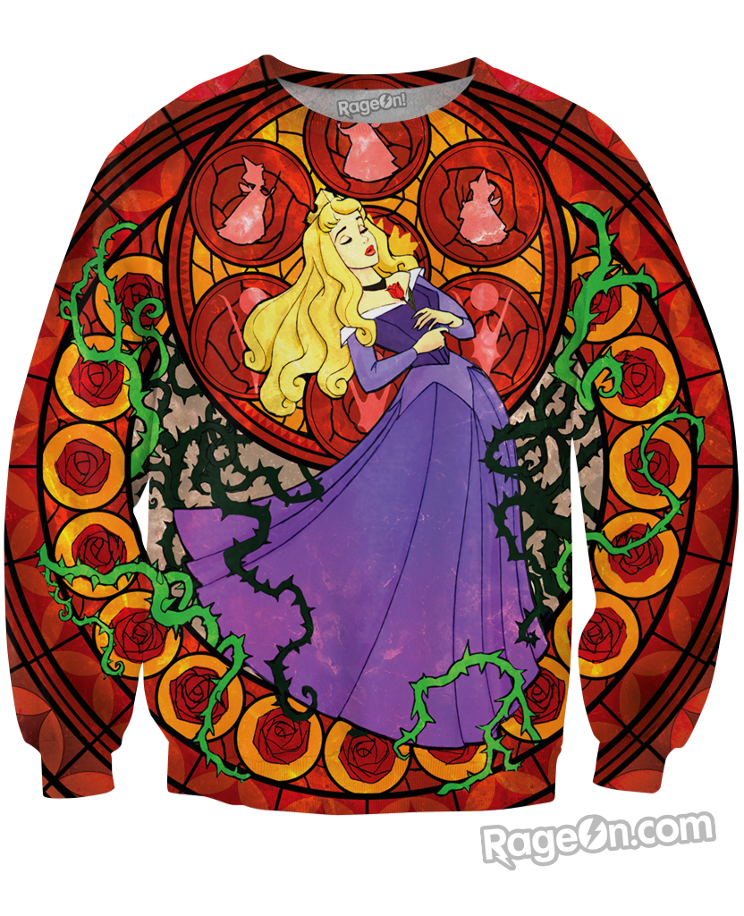Sleeping Beauty Stained Glass Crewneck Sweatshirt