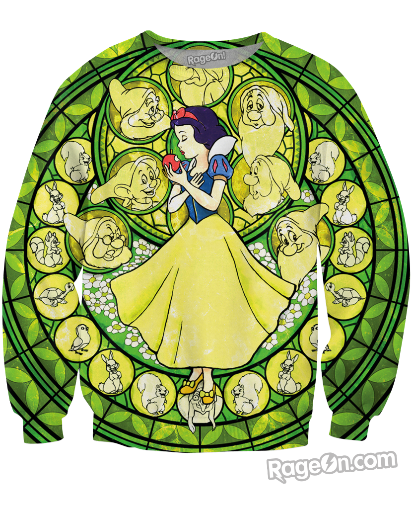 Snow White Stained Glass Crewneck Sweatshirt