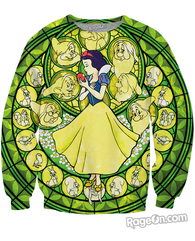 Snow White Stained Glass Crewneck Sweatshirt