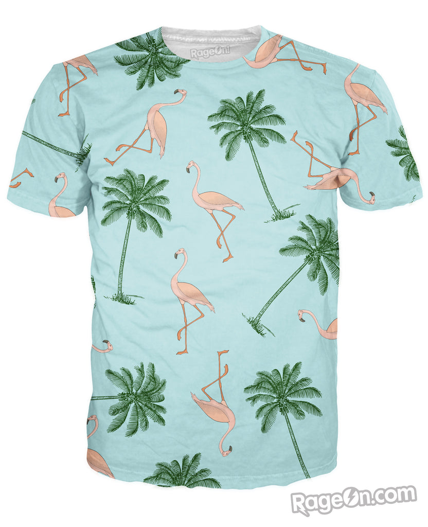 Flamingos and Palm Trees T-Shirt
